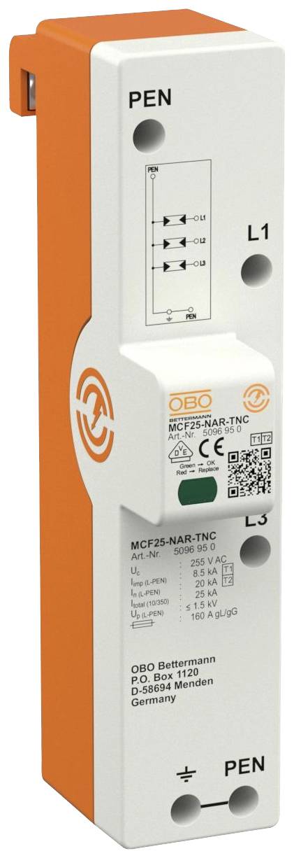 OBO MCF25-NAR-TNC LightningController Rail dreipolig 255V 5096950