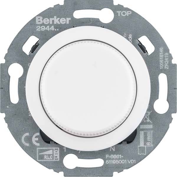 Berker Uni-Drehd.Z.-st.(LED) 294410 1930/Glas pw.