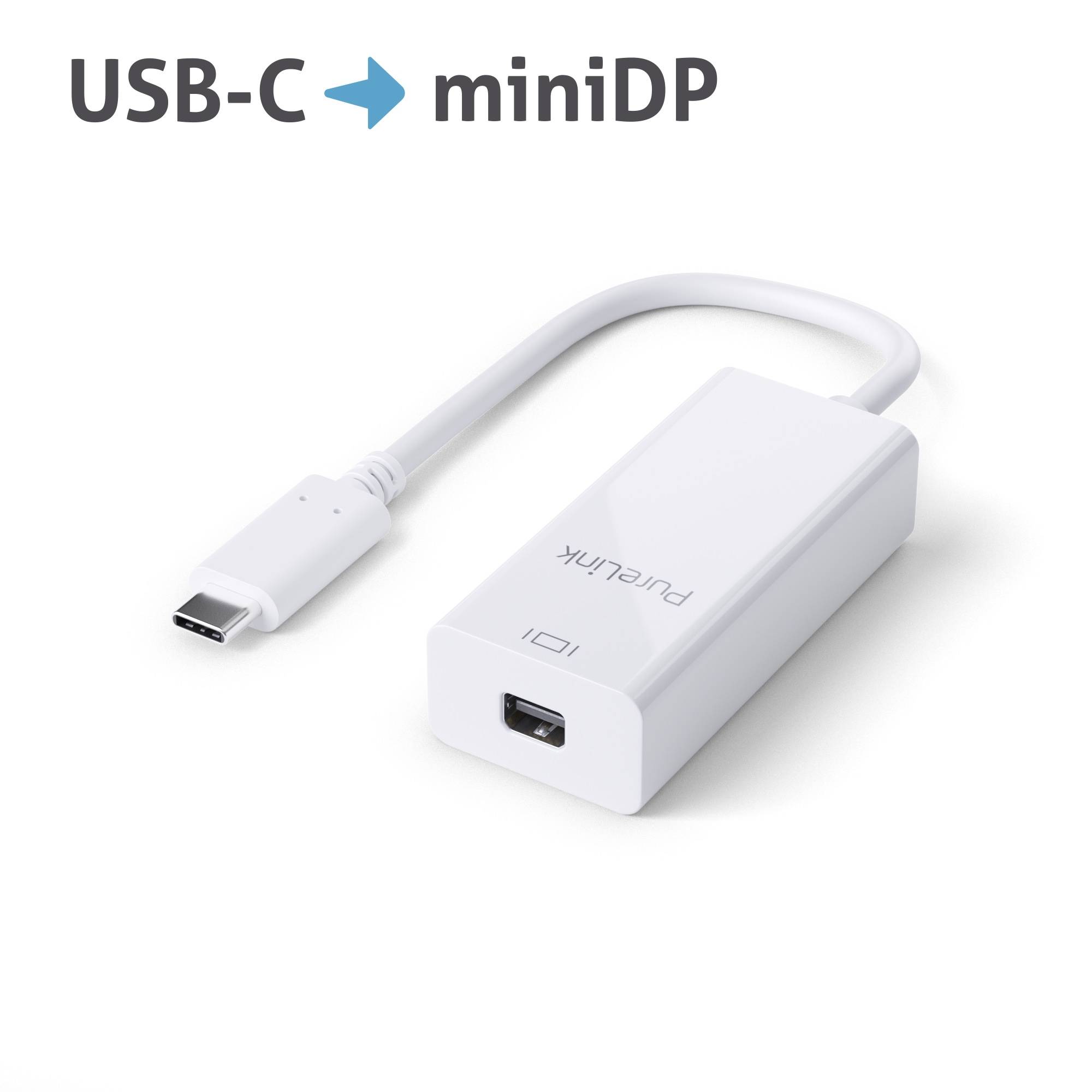 PureLink Adapter 0,10m iSerie IS210 USB-C MiniDisplayPort 4K60Hz weiß