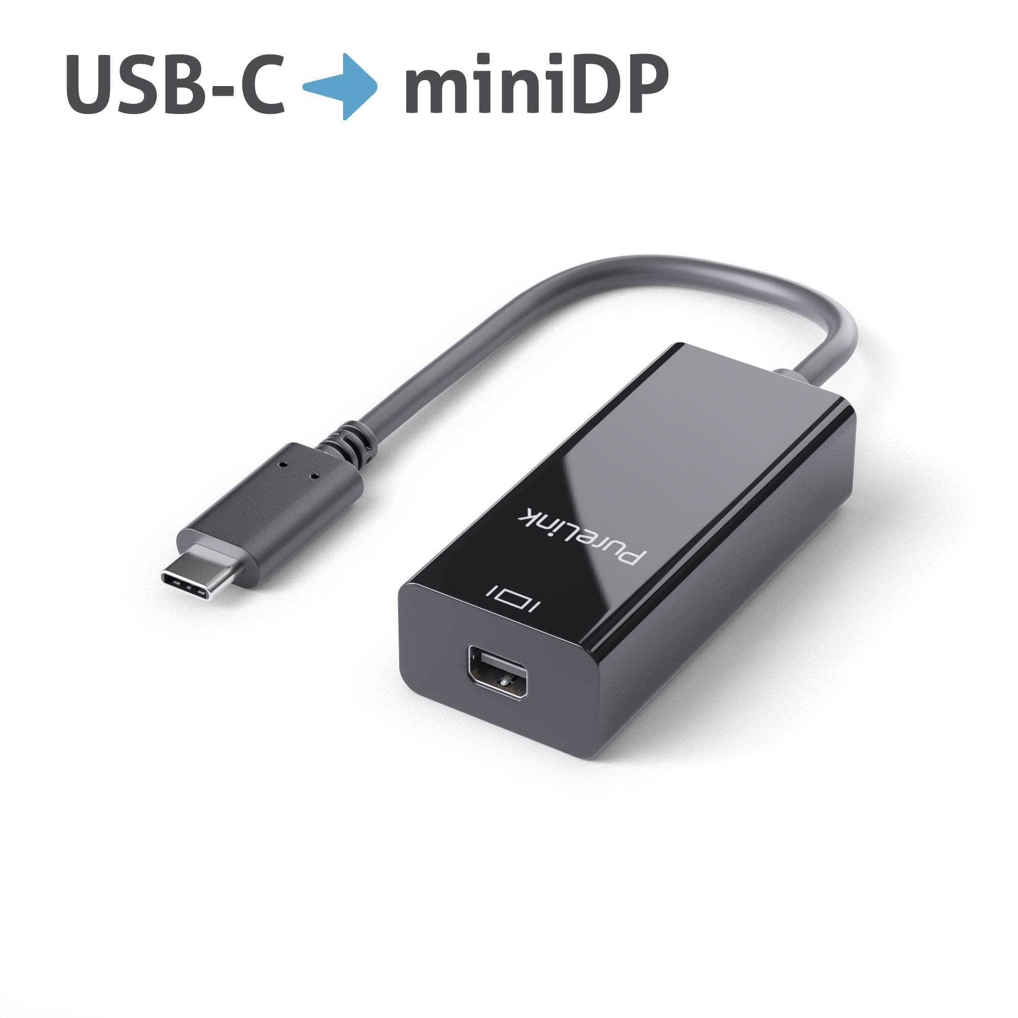 PureLink Adapter 0,10m iSerie IS211 USB-C MiniDisplayPort 4K60Hz schwarz