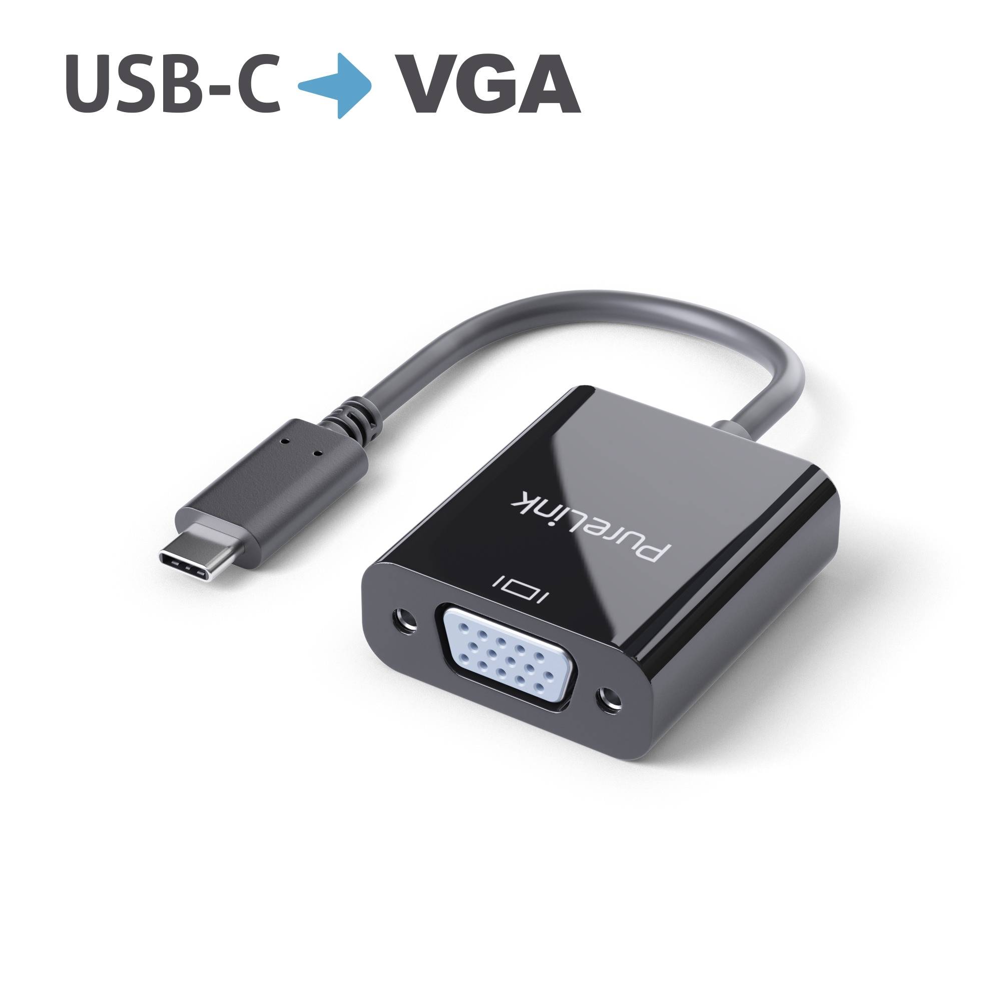 PureLink Adapter 0,10m iSerie IS221 USB-C auf VGA 1200p schwarz