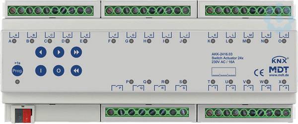 MDT Schaltaktor 24-fach 12TE REG 16A 230VAC Kompakt 70 F 10EVG AKK-2416.03