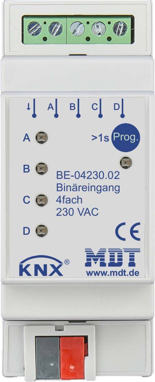 MDT Binäreingang 4-fach 2TE REG Ausführung 230VAC BE-04230.02