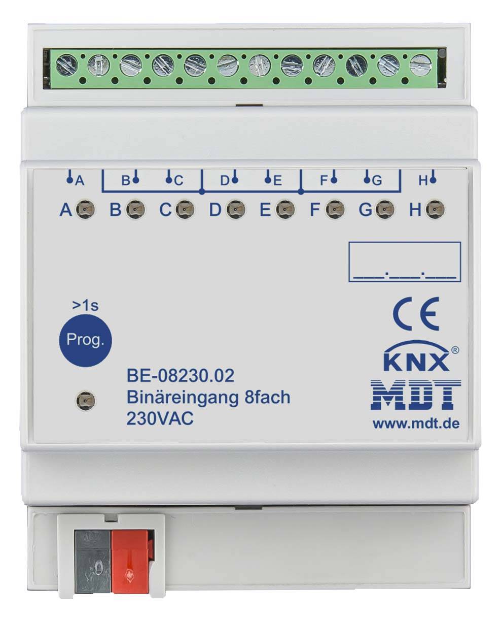 MDT Binäreingang 8-fach 4TE REG Ausführung 230VAC BE-08230.02