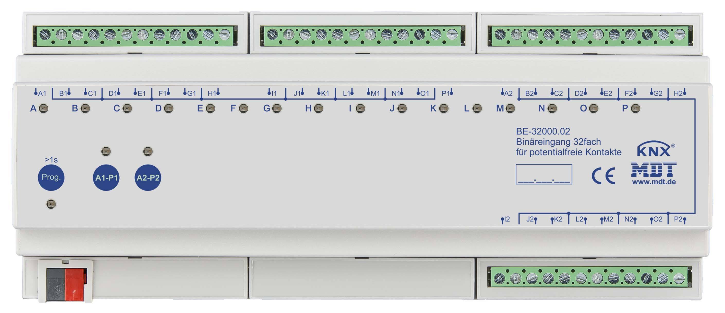 MDT Binäreingang 32-fach 12TE REG Ausführung potentialfrei BE-32000.02