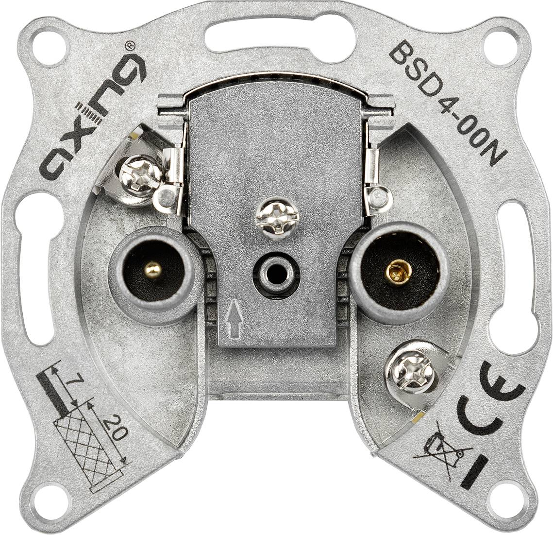 AXING CATV-Antennensteckdose BSD 4-00N Einzel- und Stichleitungsdose 5-1006MHz