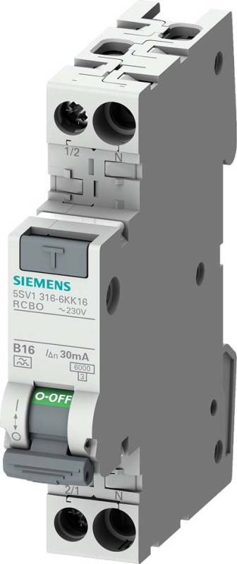 Siemens FI/LS kompakt 1TE 5SV1316-3KK10 1P+N 6kA Typ F 30mA B10