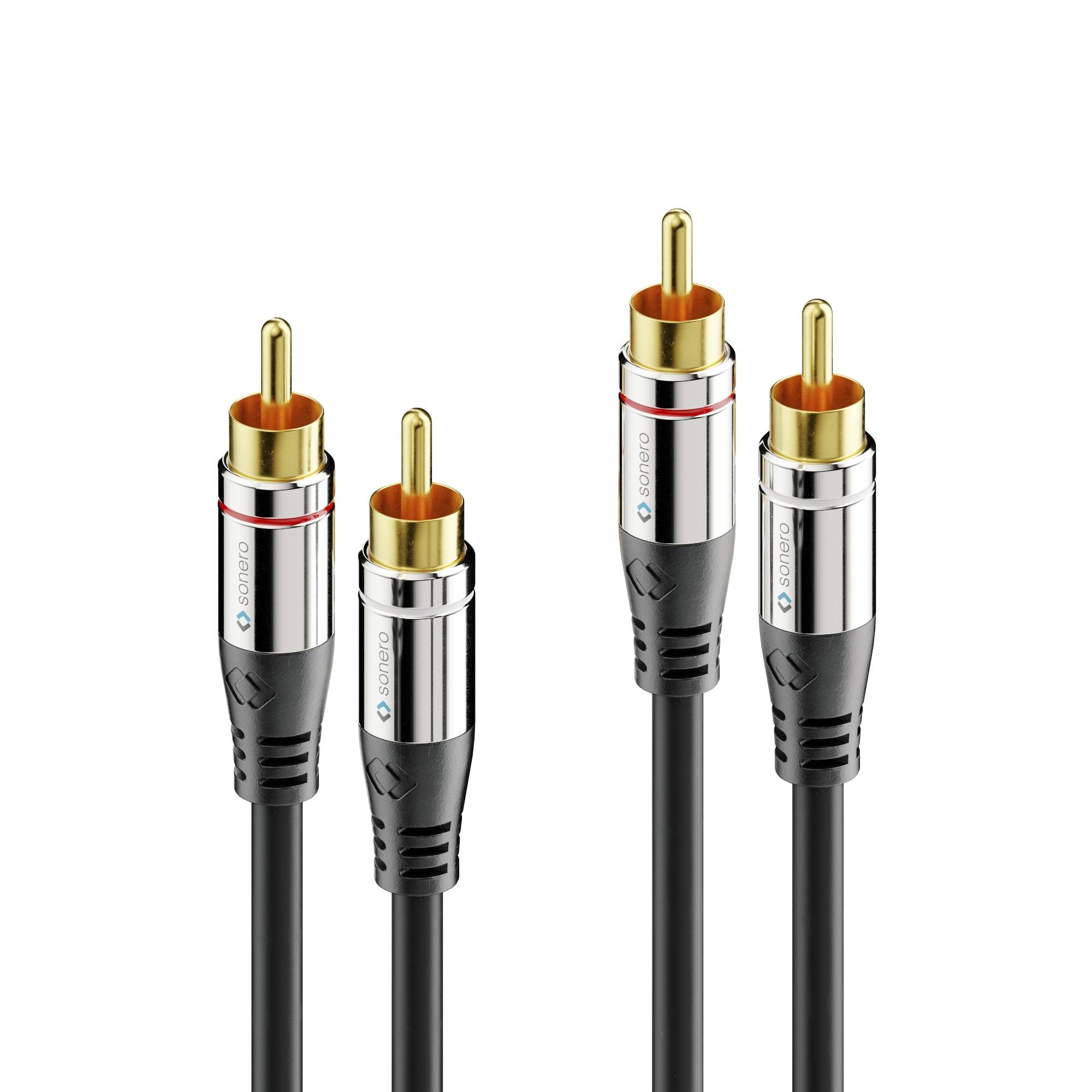 4251364720578 - Sonero Premium Audio-Kabel S-AC700-015 2xCinch StereoAluminiumstecker15m