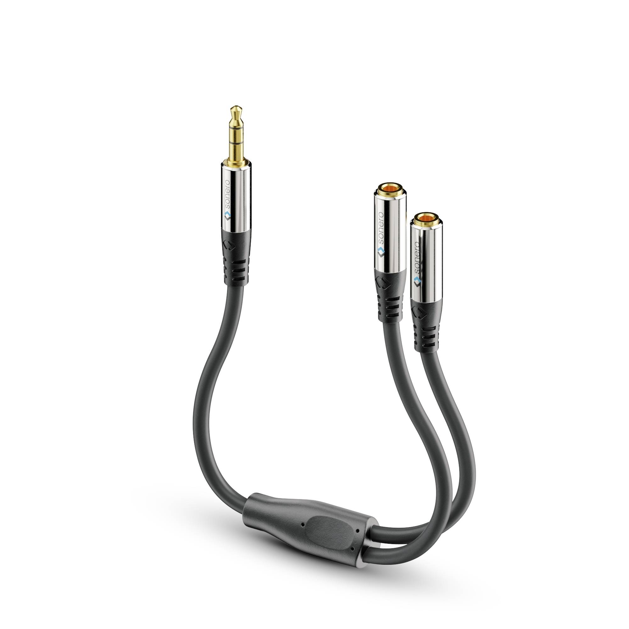 Sonero Premium Adapter-Kabel S-ACA001 3,5mm Klinkenst./2xKlinkenbu. 0,25m