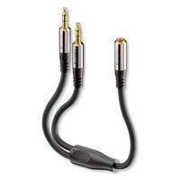 Sonero Premium Adapter-Kabel S-ACA002 2x3,5mm Klinkenst./Klinkenbu. 0,25m