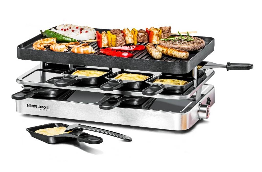 Rommelsbacher RC 1400 Ed Raclette Grill 1200W 37X23cm 8Pfännchen (I)