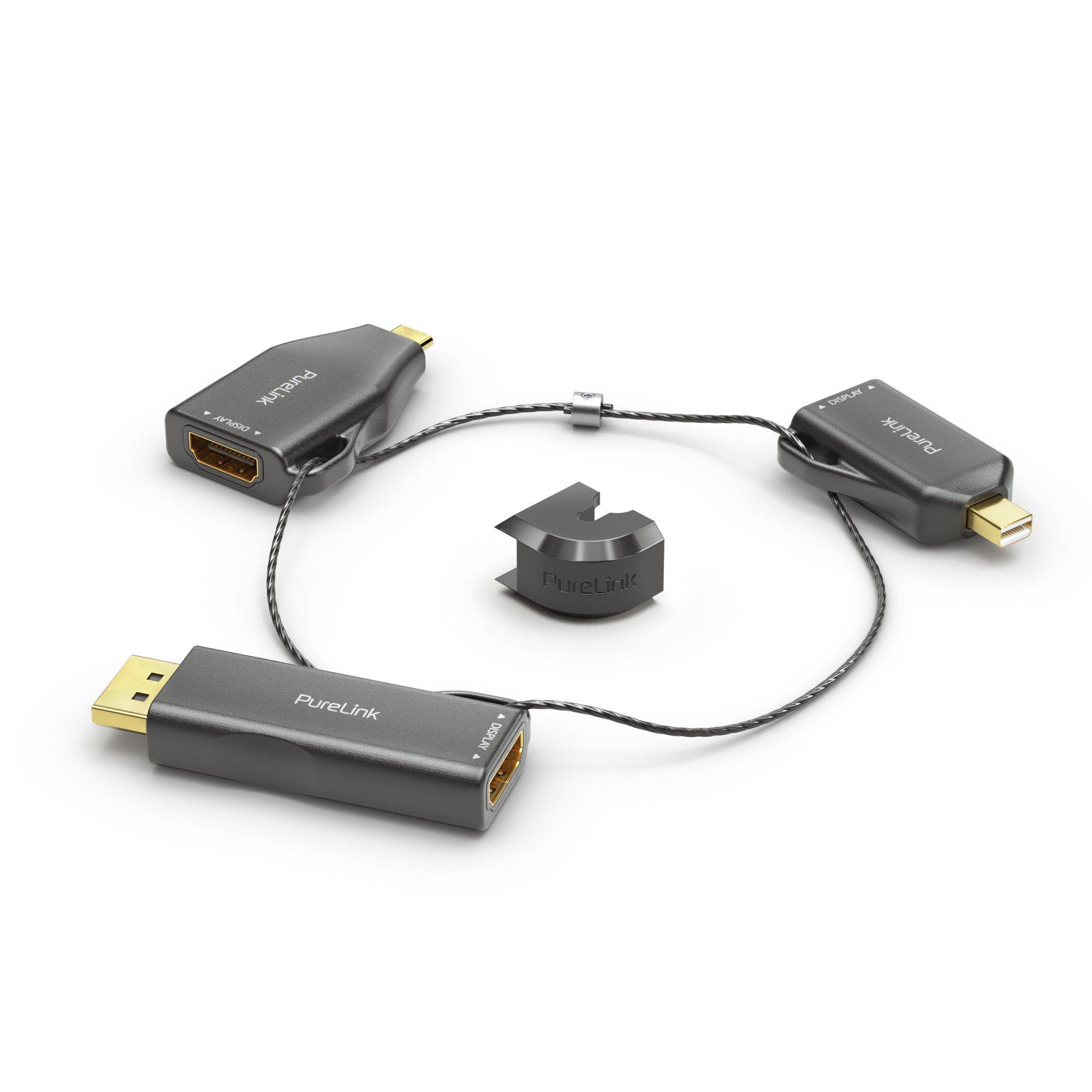 4251364723555 - Adapter Ring Klein - 3x hdmi 4K60Hz - miniDP DP USB-C hdmi schwarz (IQ-AR200) - Purelink