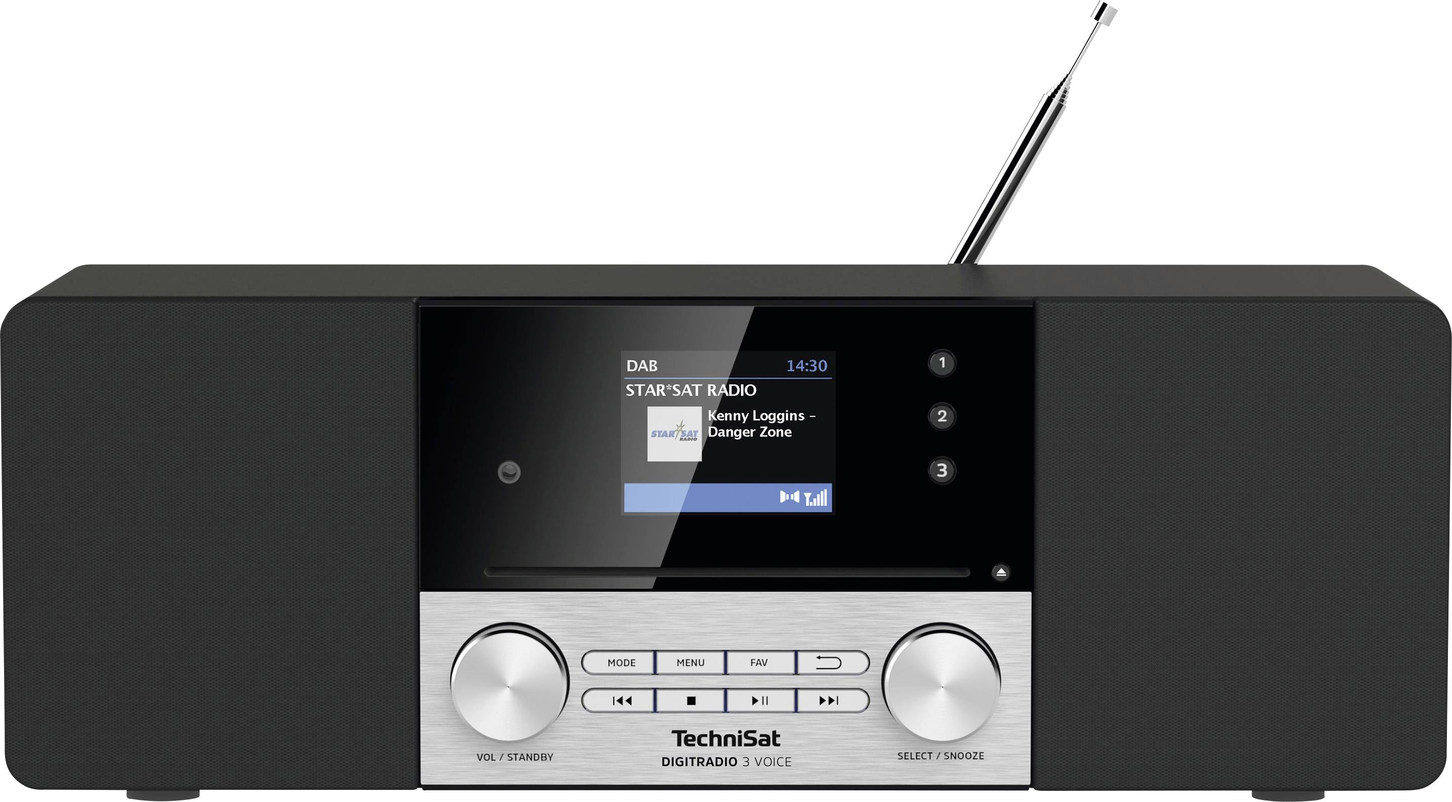 TechniSat DigitRadio 3 Voice sw/si DAB+/UKW/CD,USB,Technivoice,MP3,Display