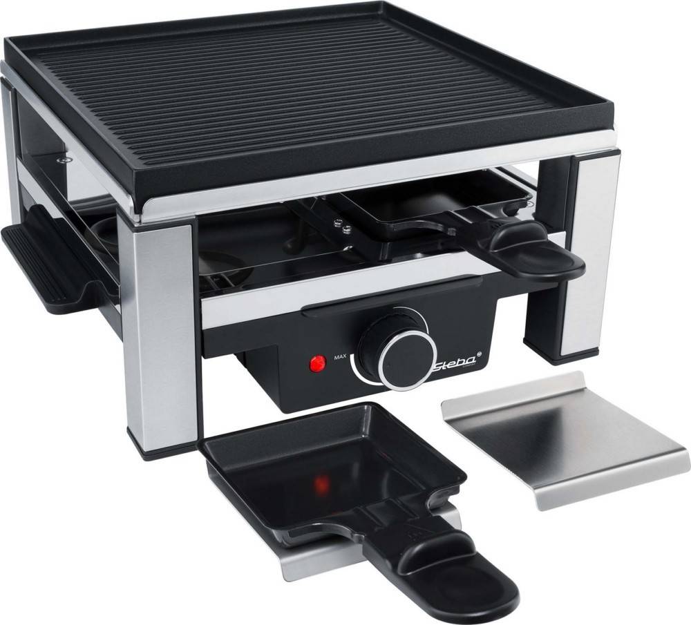 Steba RC 104 Raclette 4 Pfännchen Grillfl.25x25cm Alu-Druckg.