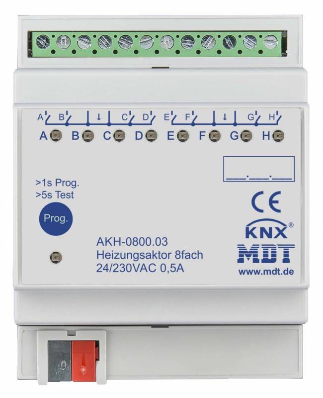 MDT AKH-0800.03 Heizungsaktor 8fach 4TE REG 24-230VAC