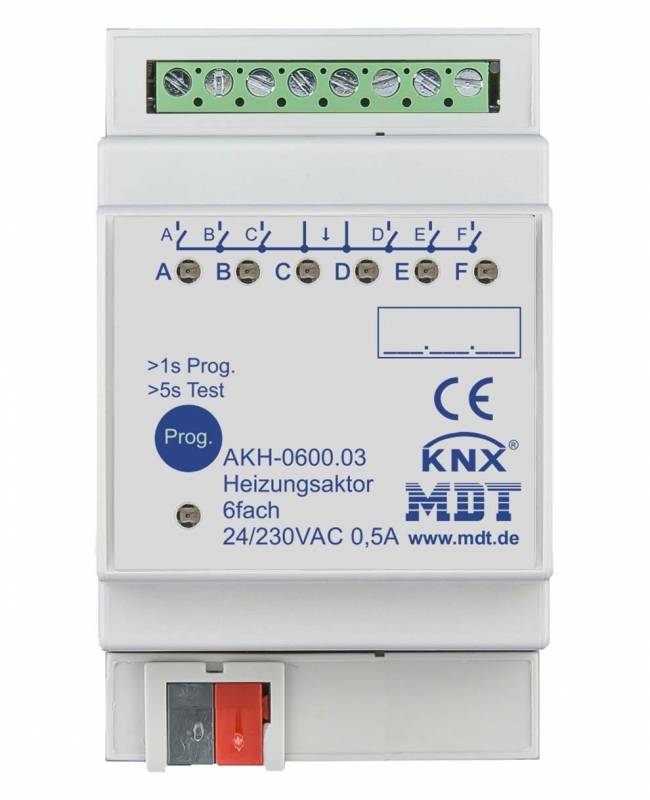 MDT AKH-0600.03 Heizungsaktor 6fach 3TE REG 24-230VAC