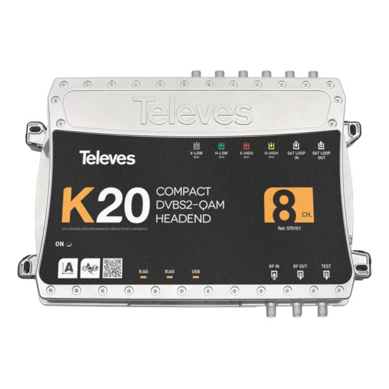 Televes Kompaktkopfstelle K20-8 8 Transponder,DVB-S2 in QAM