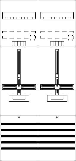 Striebel Komplettfeld 2 Zähler DF27C2 bestückt und vorverdrahtet 1050mm BH3