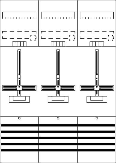 Striebel Komplettfeld 3 Zähler DF37C3 bestückt und vorverdrahtet 1050mm BH3