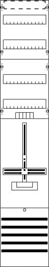 Striebel Komplettfeld 1 Zähler DF19C1V + 2 Res. bestückt und vorverdr. 1350mm