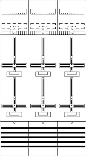 Striebel Komplettfeld 6 Zähler DF39C6 bestückt und vorverdrahtet 1350mm BH5