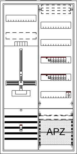 Striebel Komplettschrank APZ DA27CBW 3-Punkt 1Z1V5A2 bestückt 2 x Fi