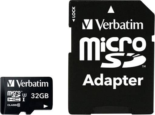 Verbatim microSDXC Card PRO 32GB 47041 U3,UHS-I,4K,90MB/s,SD-Adapter