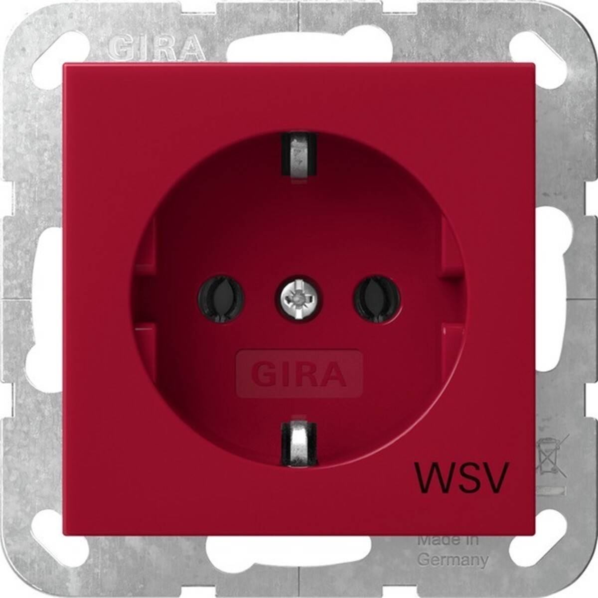 GIRA 4188108 SCHUKO-Steckdose WSV System 55 Rot glänzend