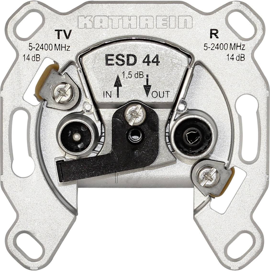 4021121141973 - KATH Antennendose Durchgang 2fach ESD 44 2x4-2400MHz AD15 16dB DD16dB