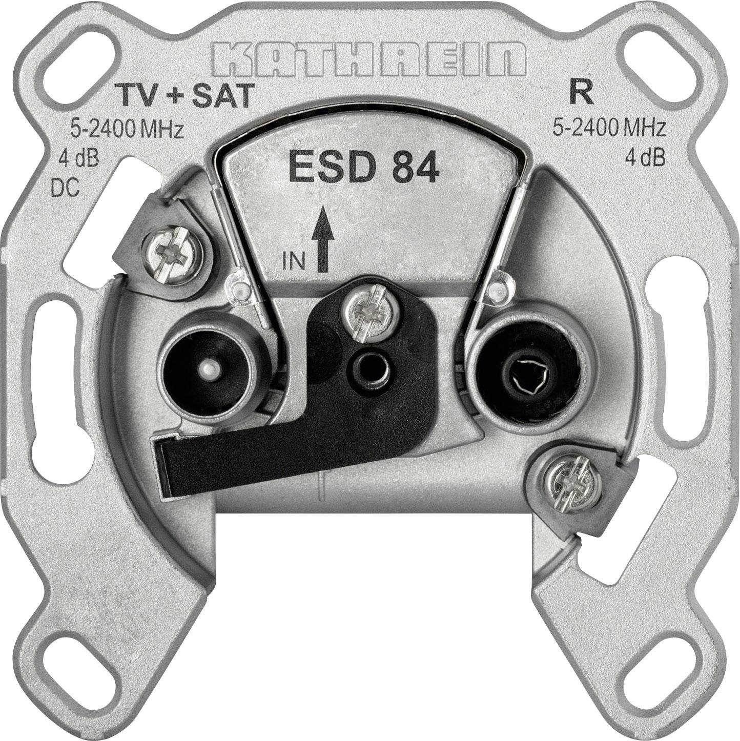 4021121338540 - Stichdose Sat BK 2f 38dB 860 43dB 2150 fernspeisetauglich 4-2400MHz ESD84 - Aluminium - Kathrein