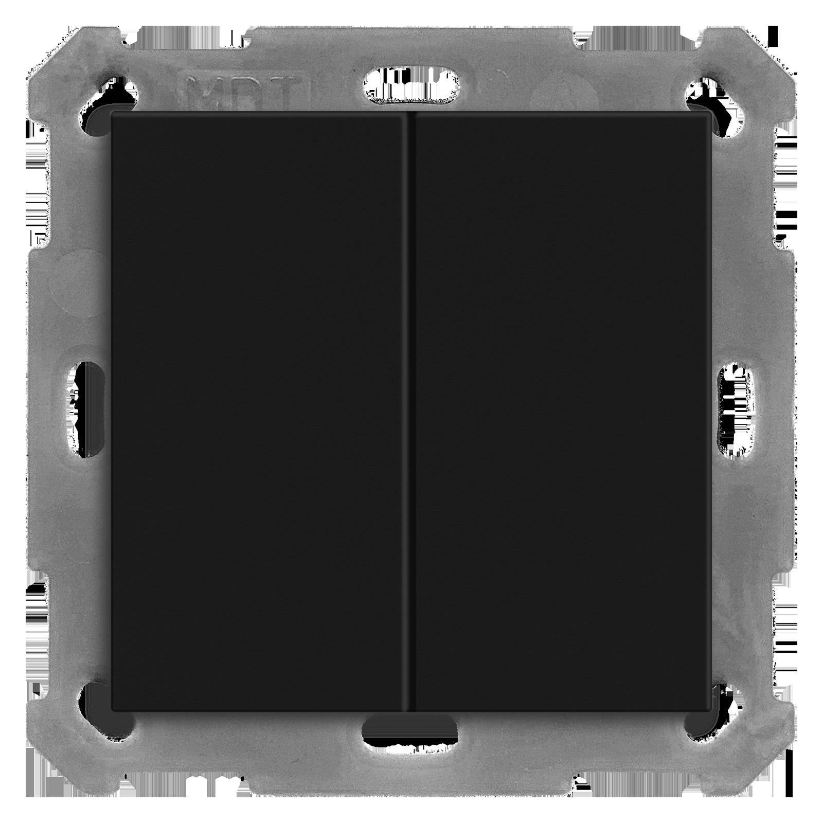 MDT BE-TAL55B206.01 KNX Taster Light 55 Basic 2-fach Schwarz matt Neutral