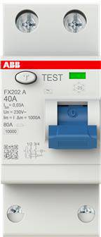 ABB FI-Schutzschalter FX202A-40/0,03 2P,Typ A,40A,30mA 2CSF202165R1400