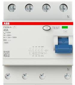 8012542417255 - FI-Schutzschalter a 4p 230V 40A 003A 4TE reg 10kA 025kA stoß - ABB