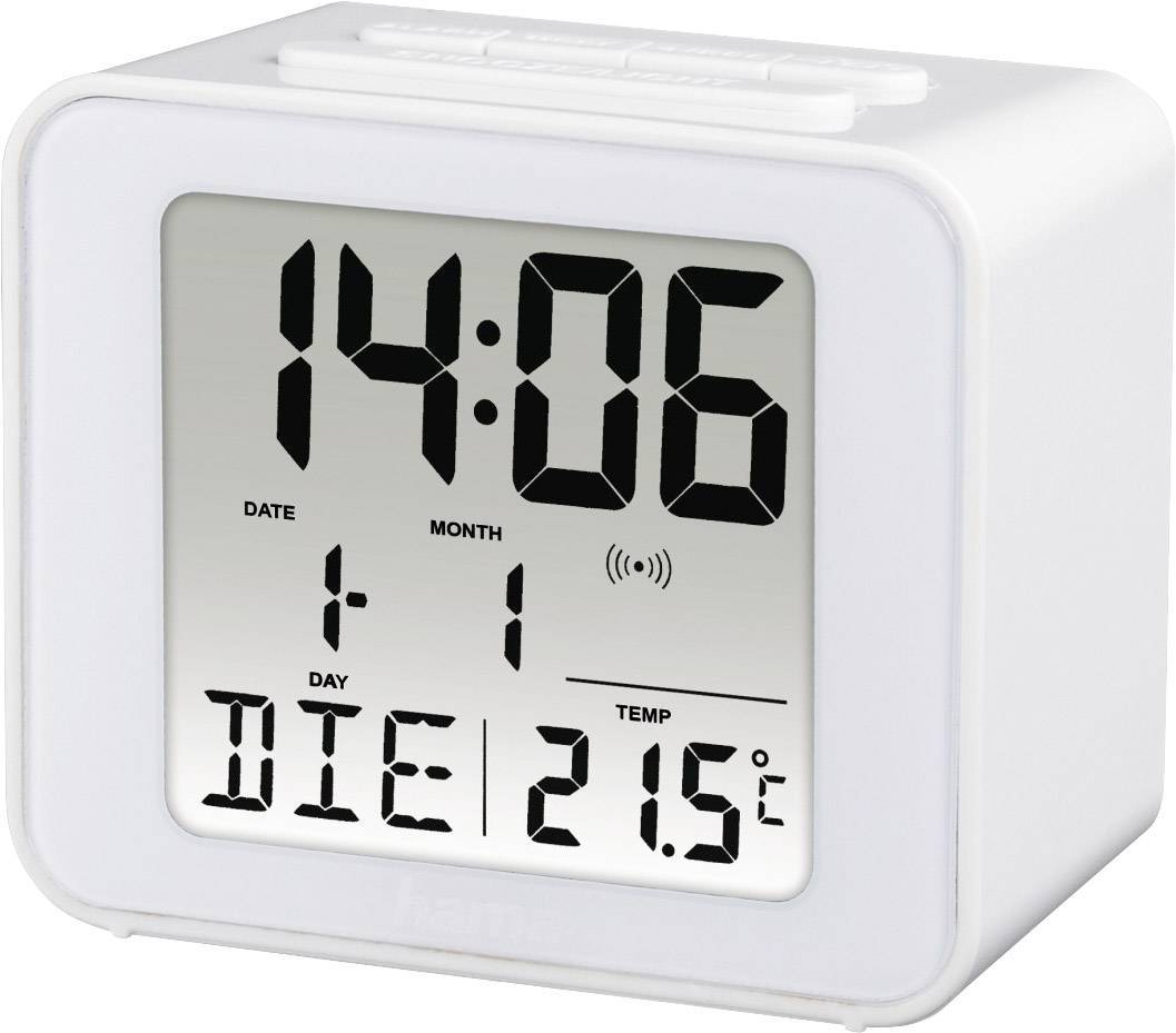 4047443408754 - Hama Funkwecker Cube weiß 186305 Uhr- Kalender- WeckfunktionThermometer