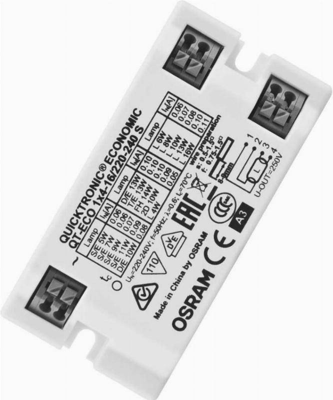 OSR Quicktronic QT-ECO 1x4-16W/220-240 S für LLp T5 T8 TC-S/D/TEL 80x40x22---