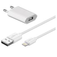 4004220008453 - Hapena Apple Lade-Set weiß 5161010511 USB-Ladeadapter 1A + Lightning-Kabel 1m