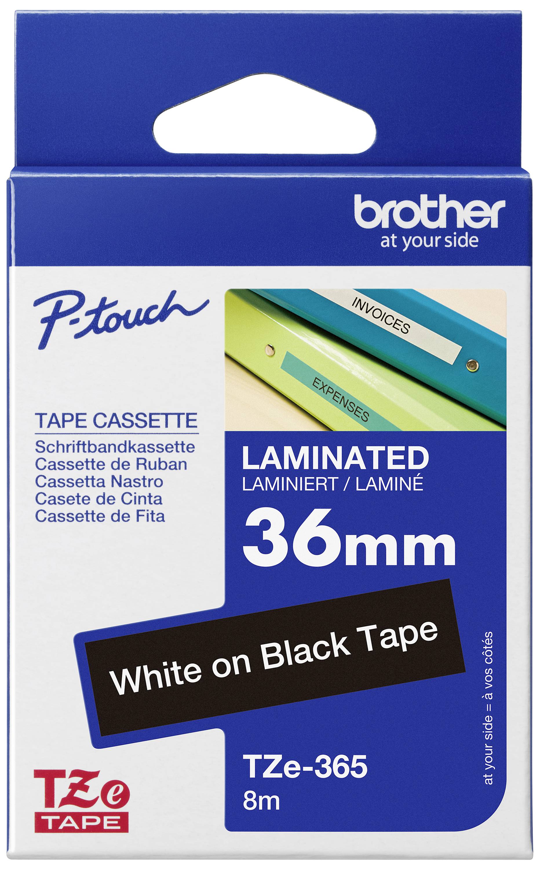 Schriftbandkassette Brother 36mm weiß/schwarz TZE365 - TZE365