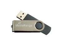 MediaRange USB-Stick  4GB Flash Drive silber swivel swing