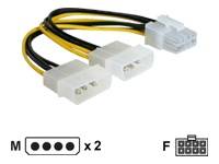 DELOCK Stromkabel 2x Molex 4pin St -> PCI Express 8pin inter - 82397