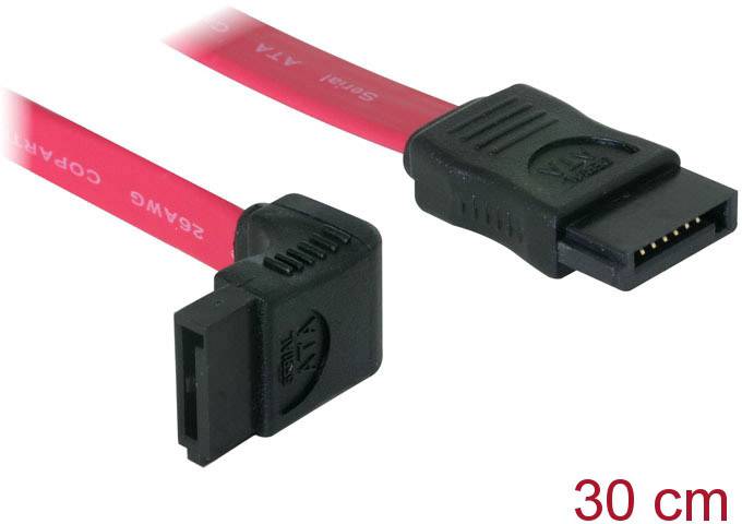 DELOCK SATA-Kabel SATA -> SATA up St/St 0.30m rot