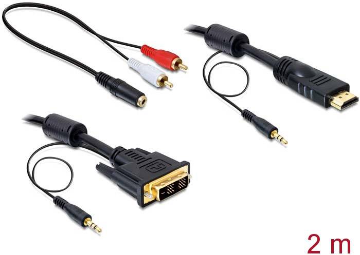 DELOCK DVI Kabel DVI(18+1) -> HDMI St/St 2.00m +Audio - 84455