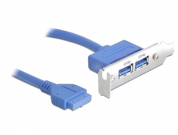 DELOCK Slotblech 2x USB3.0 LowProfile