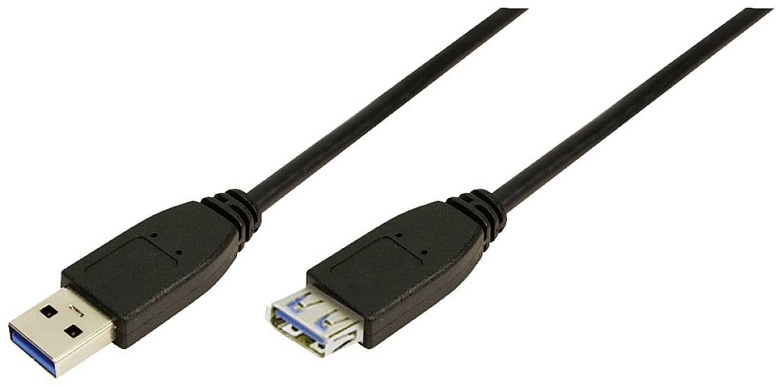 LogiLink USB 3.0 Kabel A -> A St/Bu  1.00m Verl. schwarz