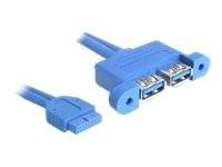 DELOCK USB3.0 Kabel Pinheader 19pin -> 2x A Bu/Bu 0.4 - 82941