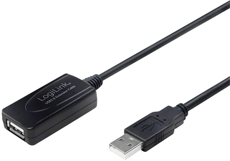 Logilink USB Kabel A -> A St/Bu 10.00m Verl. schwarz - UA0143