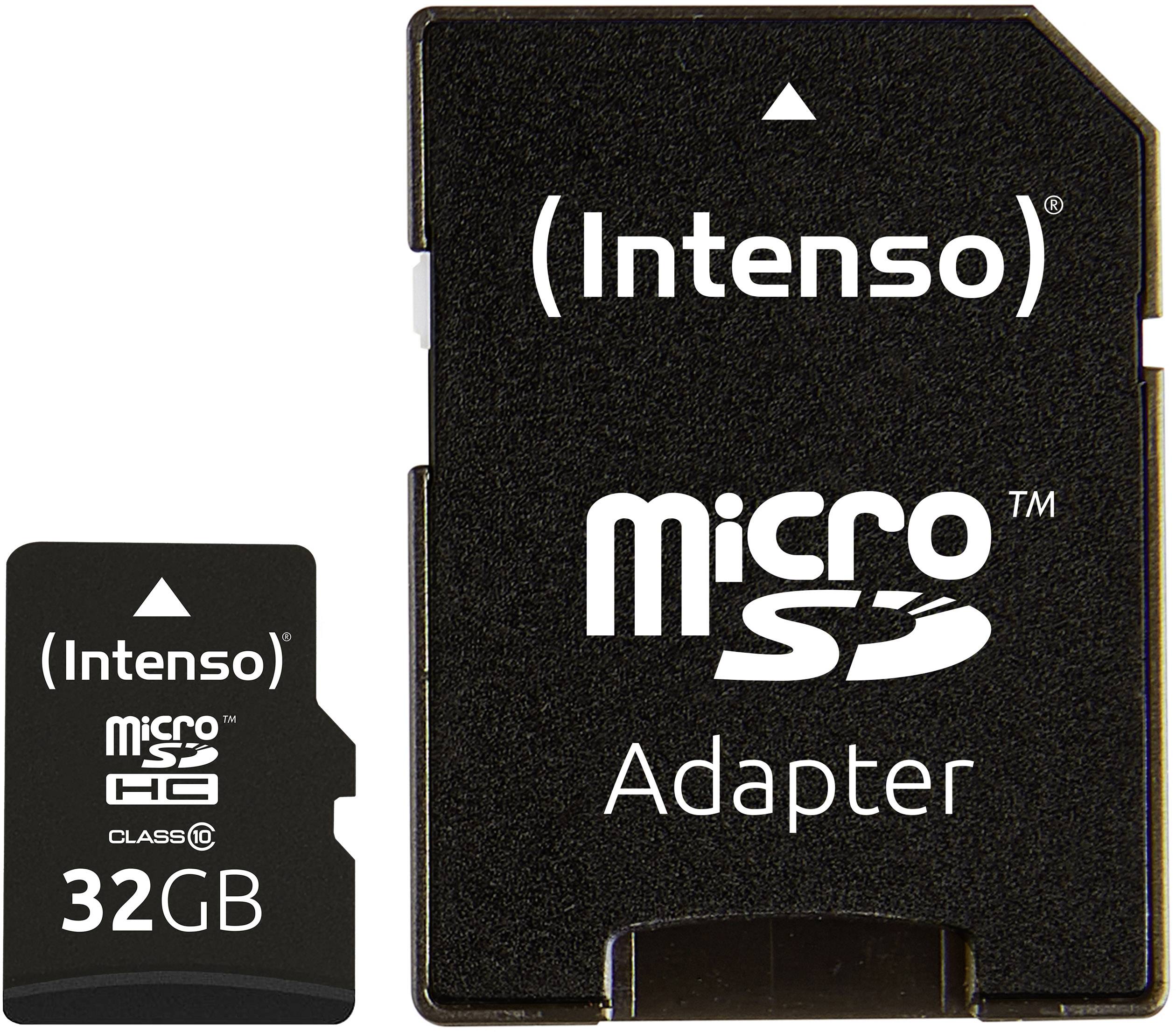 SD MicroSD Card 32GB Intenso Class10 inkl. SD Adapter - 3413480