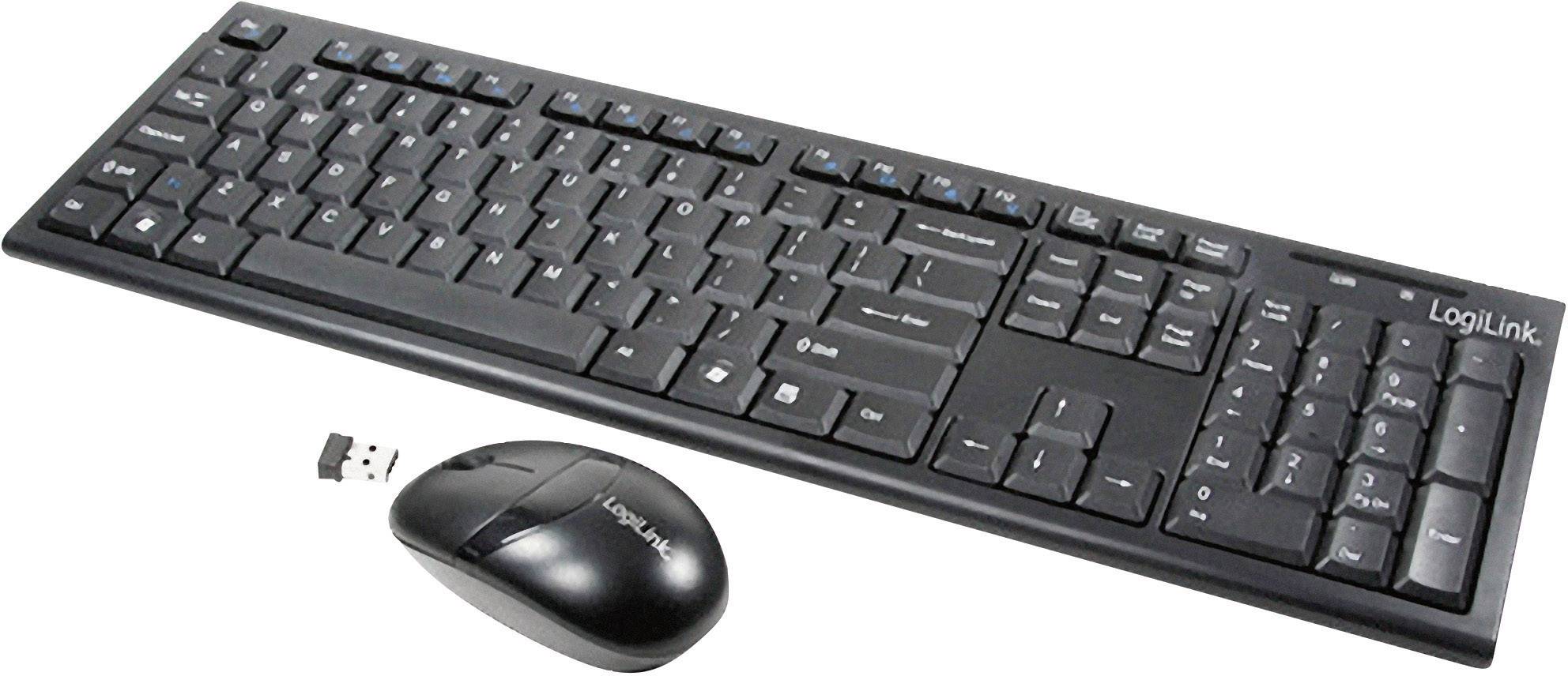 Logilink Tastatur Wireless 2,4GHz mit Maus black - ID0104