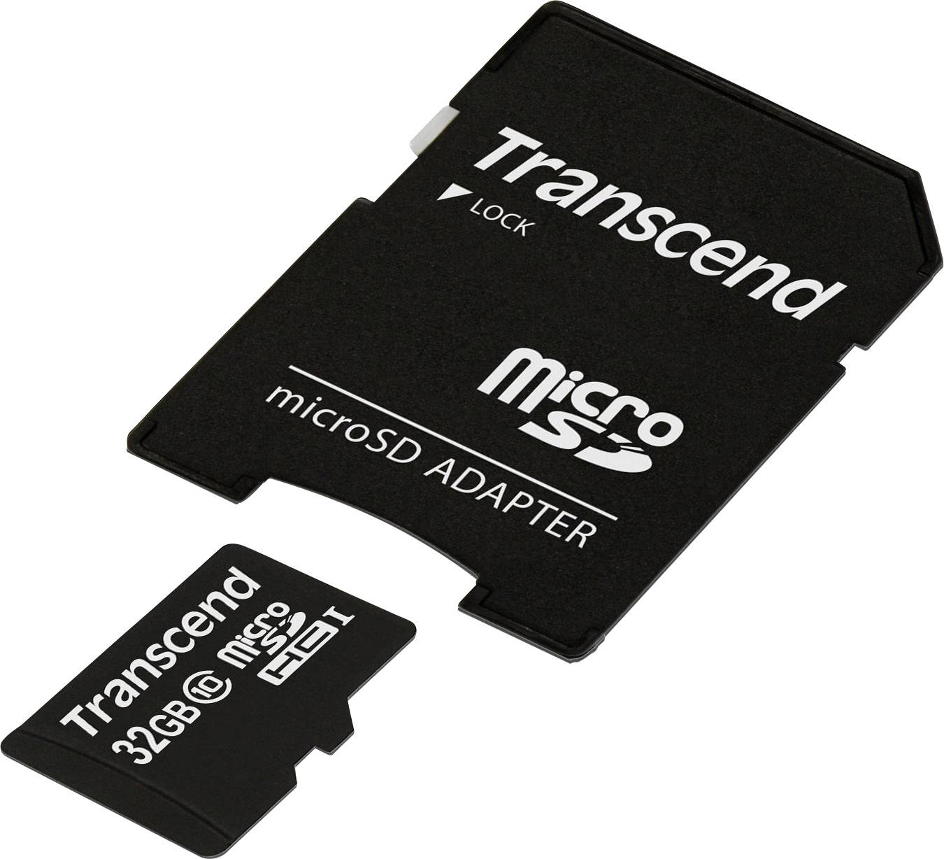 SD microSD Card 32GB Transcend SDHC Class10 w/adapter - TS32GUSDHC10