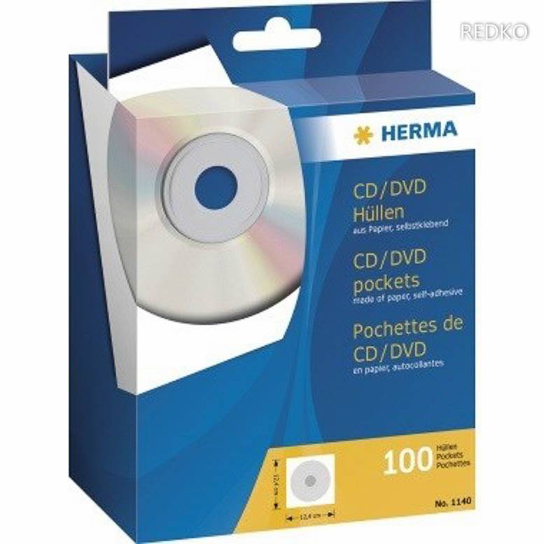 HERMA CD-Papierhüllen weiß mit Klebefläche   100 St.