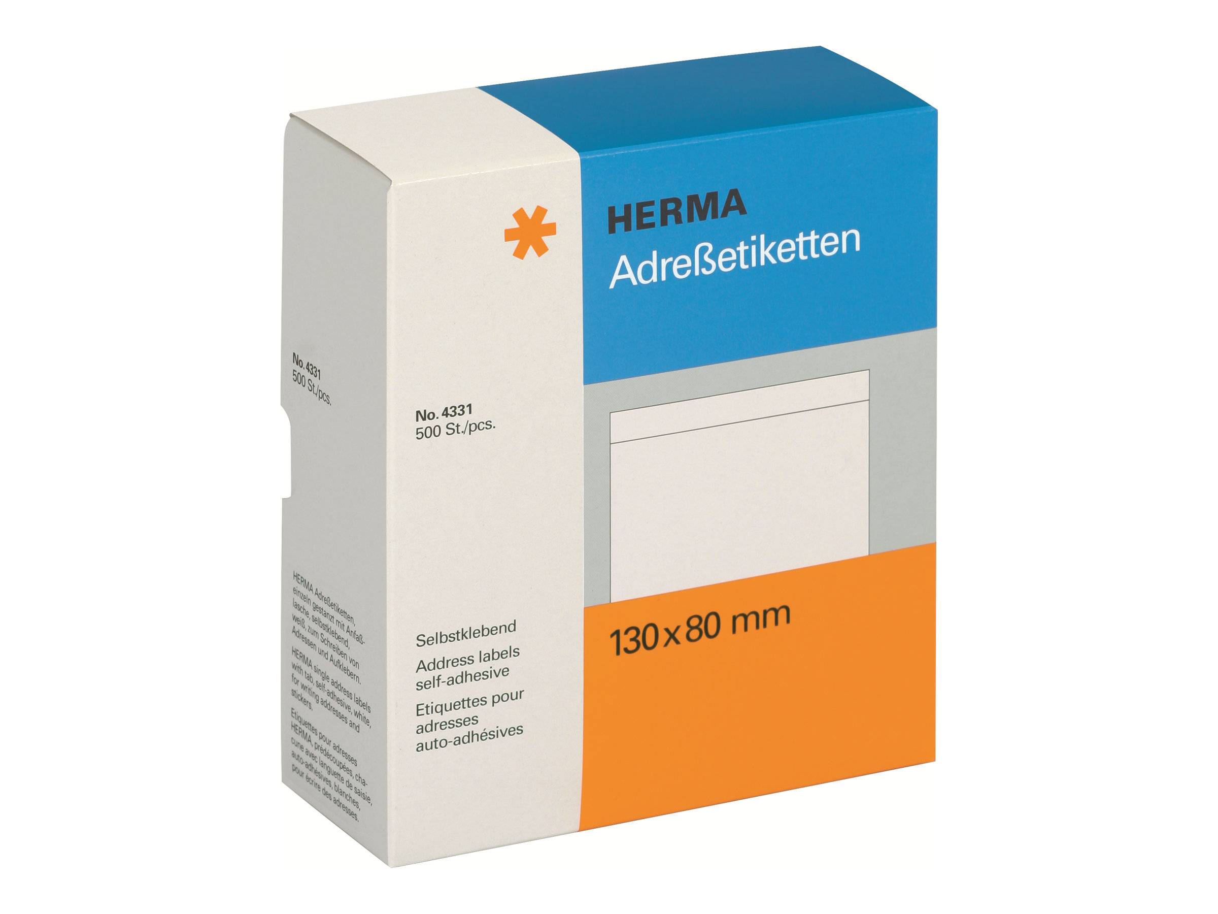 HERMA Adressetiketten einzeln weiß 130x80 mm Papier 500 St. - 4331